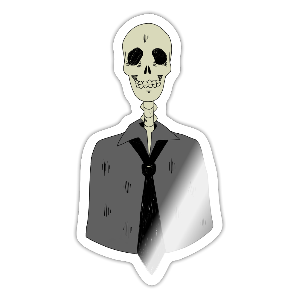 The Skeleton Sticker - white glossy
