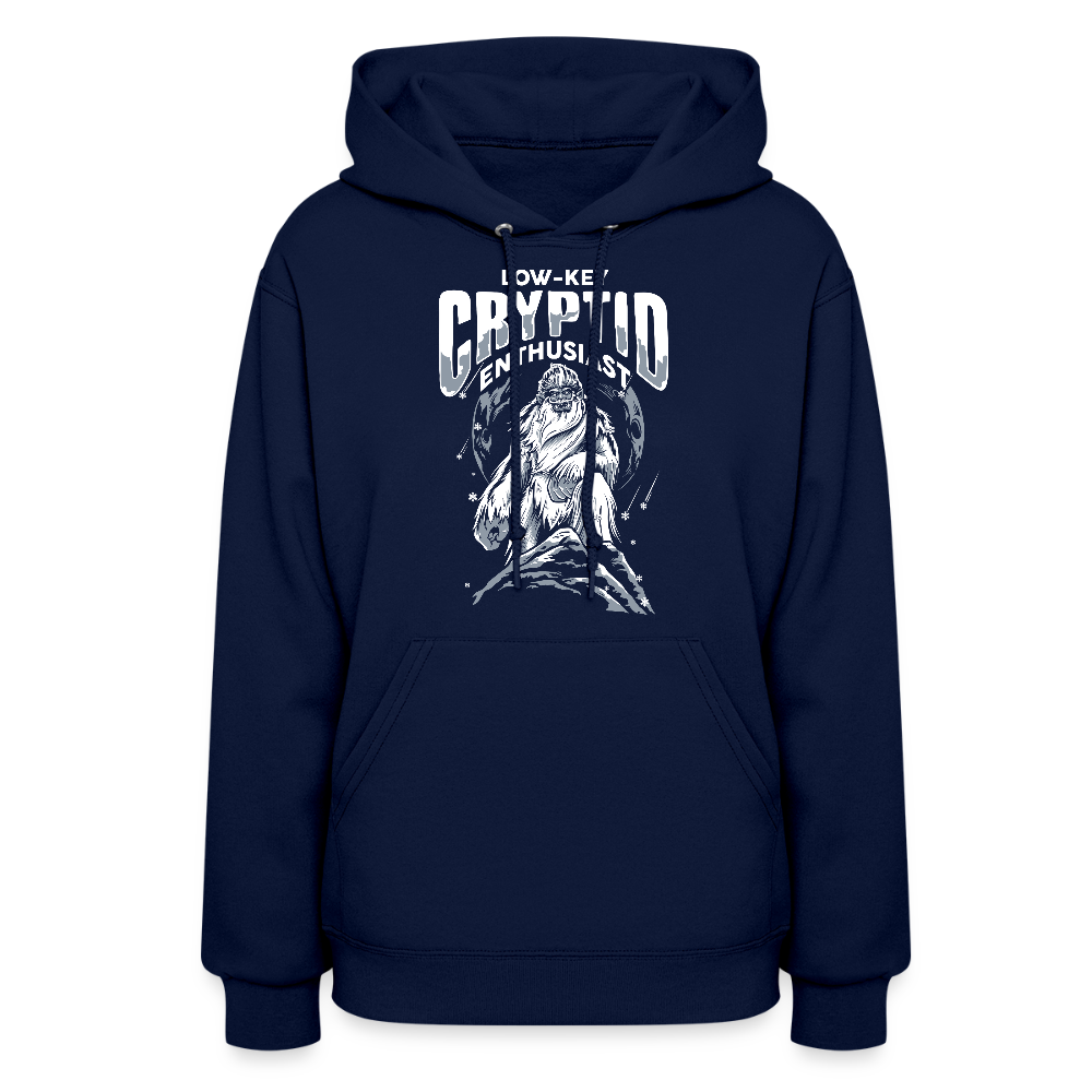 Low-Key Cryptid Enthusiast Women's Hoodie - navy