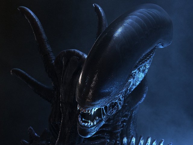 A close up of the Alien. The Alien is one of the iconic movie villains that scared you silly.