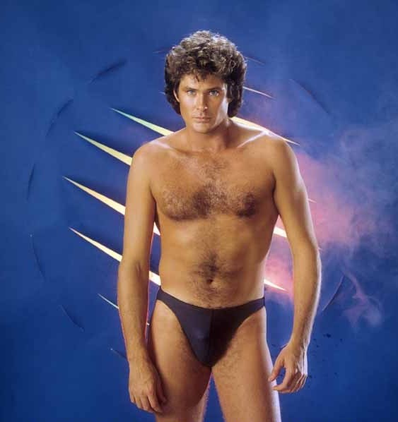 David Hasselhoff in blue underwear