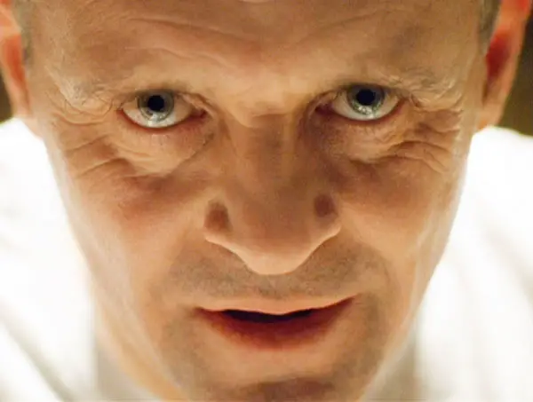 A close up of Hannibal Lecter. Hannibal Lecter is one of the iconic movie villains that scared you silly.