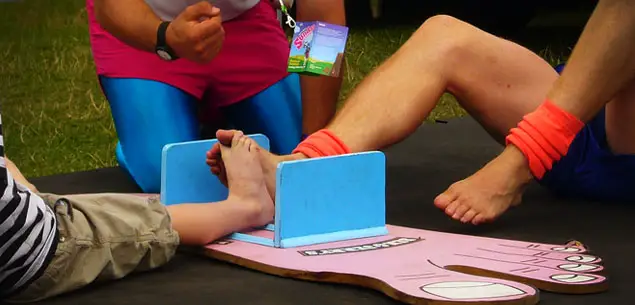 Toe wrestling features as one of the most unusual sports
