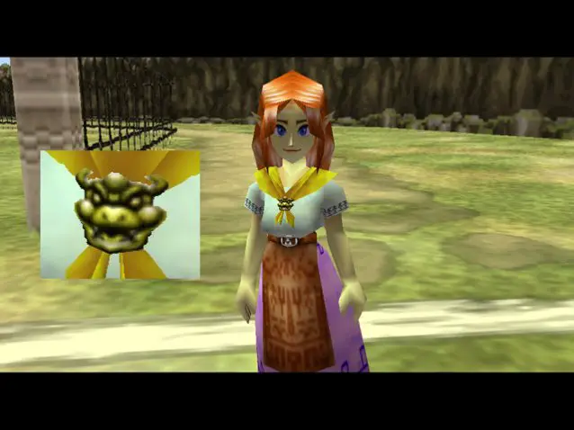 That traitor! Here is a good example of Weird Zelda Mario Crossovers