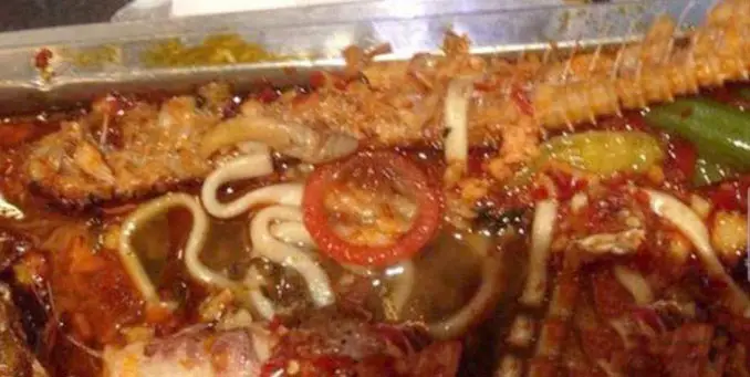 Condom found in a fish dish in China - Most Disgusting Things Ever Found In Food