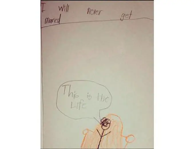 A child's drawing of single life - 22 Inappropriate Children's Drawings That Will Make You Laugh
