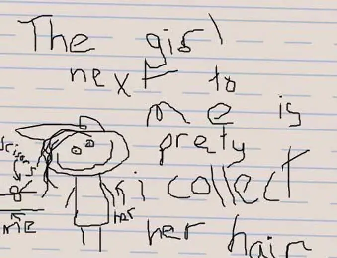 A child's drawing of the girl next door - 22 Inappropriate Children's Drawings That Will Make You Laugh