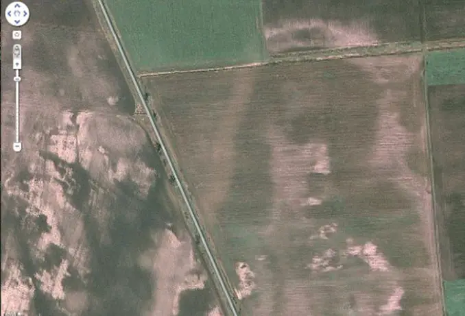 An image of Jesus in a field seen on Google Earth.