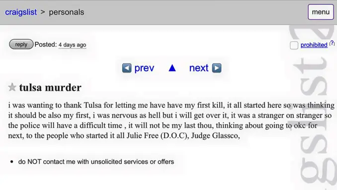 craigslist cannibal looking for willing victim