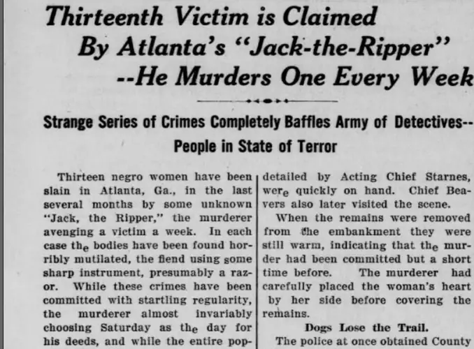 The Atlanta Ripper is one of many Notorious Serial Killers Who Were Never Caught