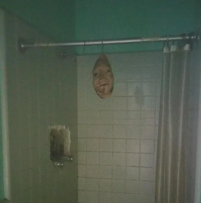 Scary mask in the shower - Scary Photos That Will Send Chills Down Your Spine