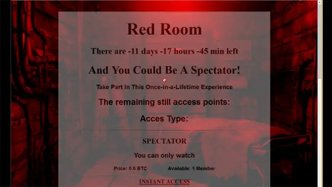 The Red Room is a dark web horror story