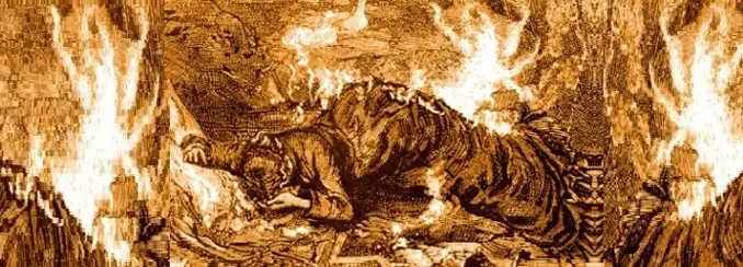 Artistic depiction of Coenelia Zangheri burning