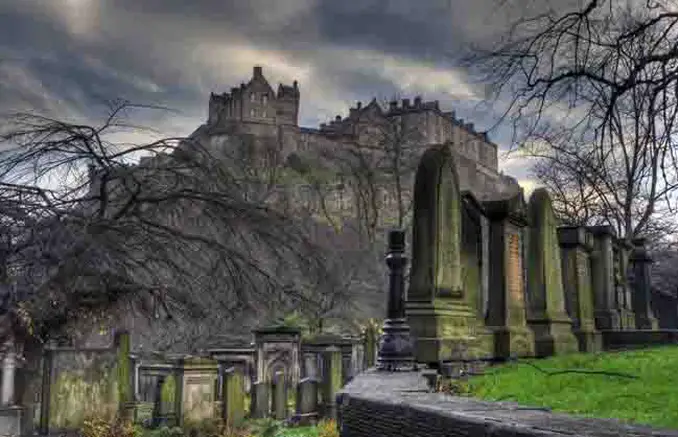 Photo of Edinburgh Scotland, one of the most haunted cities in the world.