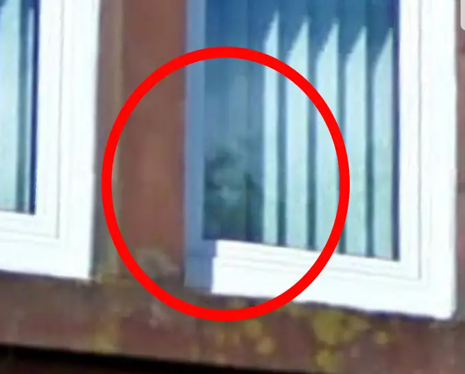 Close up of the ghost in the window on Google Street View.