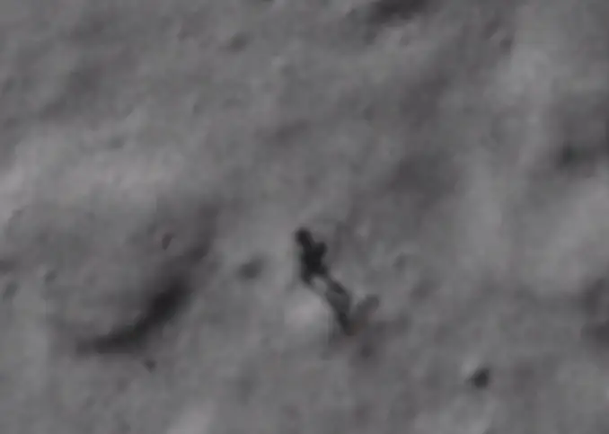 Mysterious figure seen on the moon.