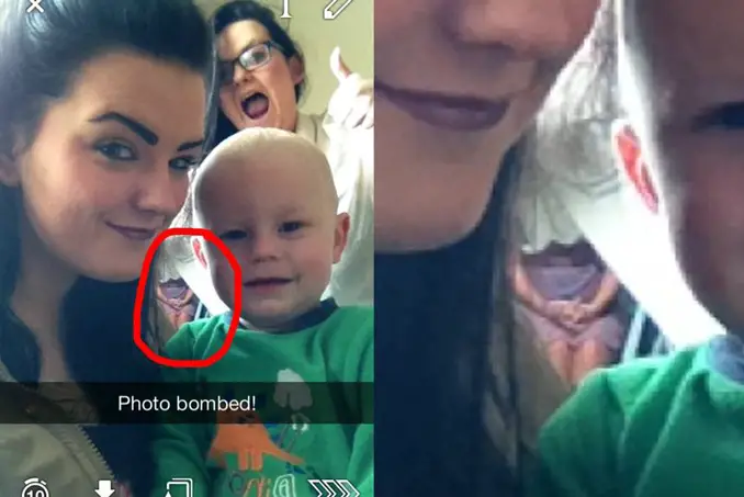 Irish Snapchat shows ghost in background.