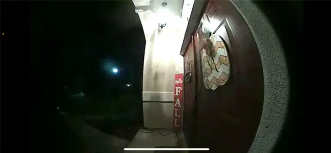 Photo taken from a doorbell camera.